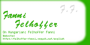 fanni felhoffer business card
